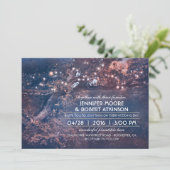 Tree String Lights素朴 Forest Blue結婚's 招待状 (スタンド正面)