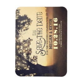 Tree String Lights Enchanted夕べ日付の保存 マグネット