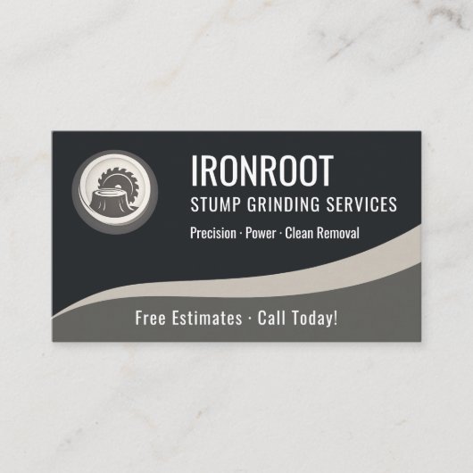 Tree Stump Grinding QR Code Professional 名刺 (正面)