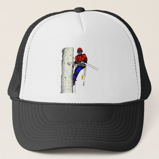 Tree Surgeon Arborist at work present Chainsaw キャップ (正面)