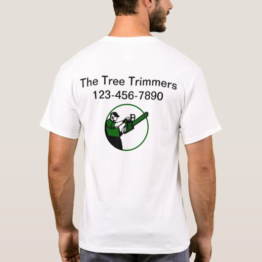 Tree Trimming Serviceビジネスロゴのワークシャツ Tシャツ (裏面)