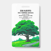 Tree Trimming Services Oak Tree Logo | Photo バッジ (裏面)