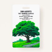 Tree Trimming Services Oak Tree Logo | Photo バッジ (裏面)