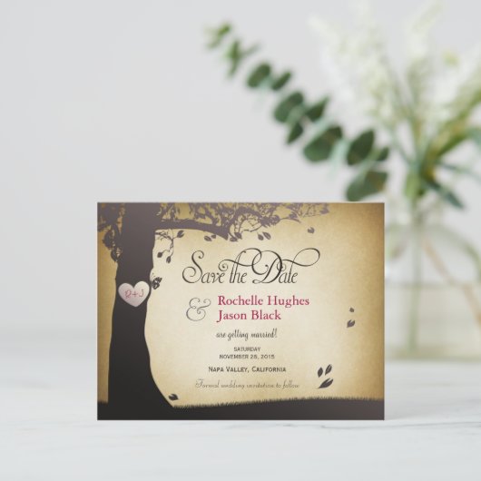 Tree Trunk日付の保存 案内ポストカード (スタンド正面)