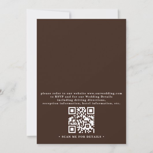 Tree Weeping Willow Rustic Budget QR Code Wedding 招待状 (裏面)