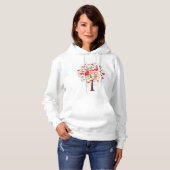 Tree With Heart Shaped Leaves Womens Hoodie パーカ (正面フル)