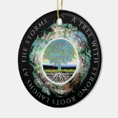 Tree with Strong Roots Positive Message セラミックオーナメント (左)