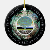 Tree with Strong Roots Positive Message セラミックオーナメント (裏面)