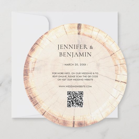 Tree Wood素朴 Save The Date結婚式招待状 セーブザデート (裏面)