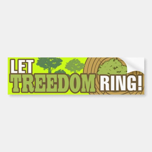 Treedomのリングを許可して下さい! バンパーステッカー (正面)