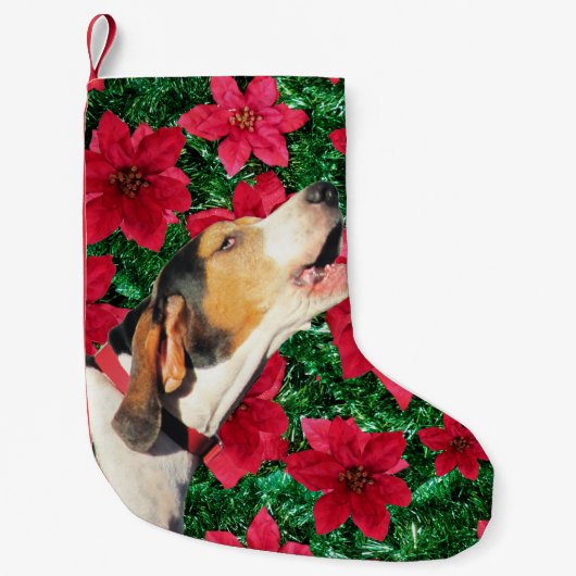 Treeingの歩行者のCoonhoundのクリスマスのストッキング スモールクリスマスストッキング (正面)