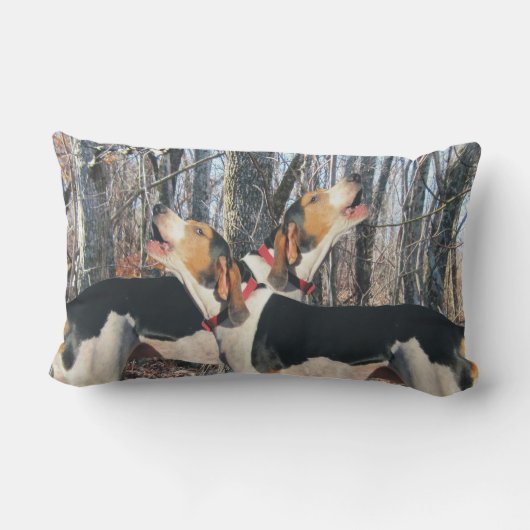 Treeingの歩行者のCoonhoundのLumbarの枕 ランバークッション (裏面)