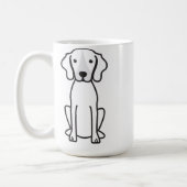 Treeingの歩行者のCoonhound犬の漫画 コーヒーマグカップ (左)