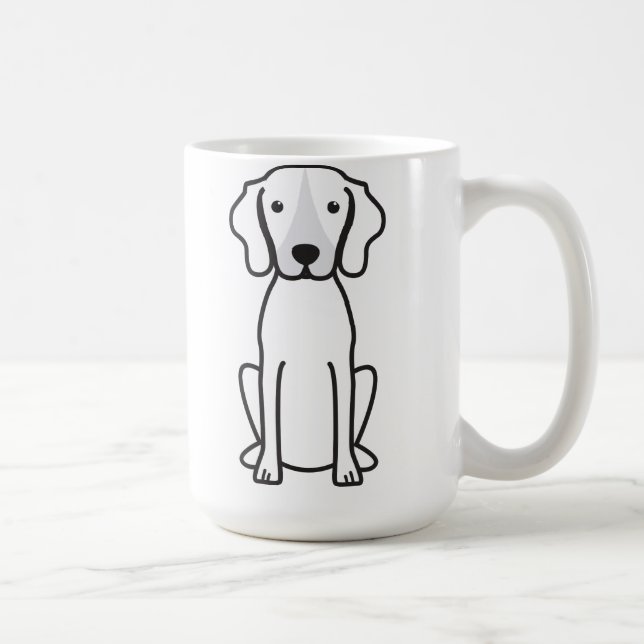Treeingの歩行者のCoonhound犬の漫画 コーヒーマグカップ (右)