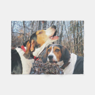Treeing遠ぼえの歩行者のCoonhoundのフリースブランケット フリースブランケット