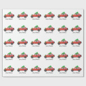 Treeing Walkerがクリスマスカーを運転していると判断 ラッピングペーパー (フラット)