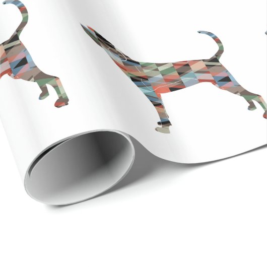 Treeing Walker Conhoundジオメトリックシルエット ラッピングペーパー (ロールコーナー)