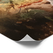 Treeing Walker Conhoundドッグアートプリントポスター ポスター (角)