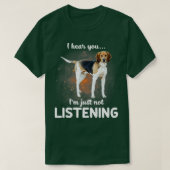 Treeing Walker Conhound君の声が聞こえな聞い Tシャツ (デザイン正面)