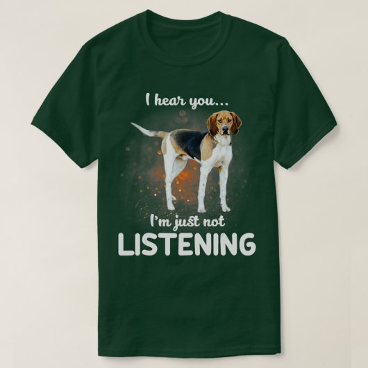Treeing Walker Conhound君の声が聞こえな聞い Tシャツ (デザイン正面)