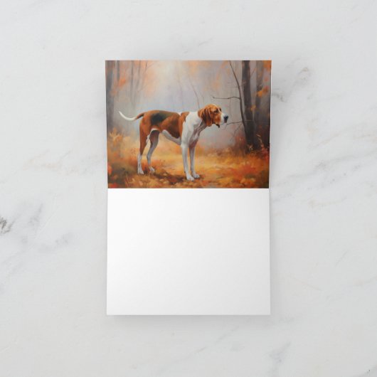 Treeing Walker Conhound紅葉秋 カード (内部)