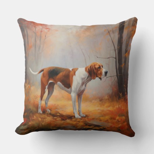 Treeing Walker Conhound紅葉秋 クッション (正面)