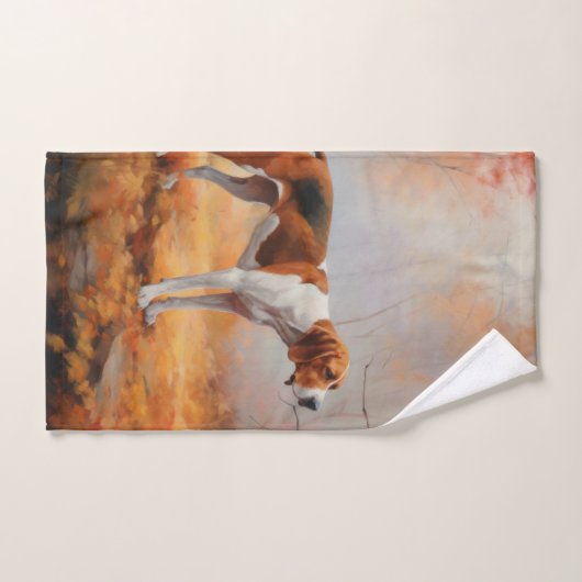 Treeing Walker Conhound紅葉秋 バスタオルセット (ハンドタオル)