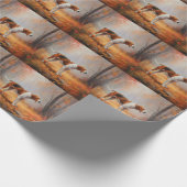 Treeing Walker Conhound紅葉秋 ラッピングペーパー (角)