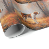 Treeing Walker Conhound紅葉秋 ラッピングペーパー (ロールコーナー)