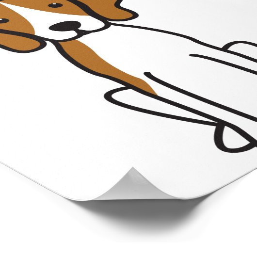 Treeing Walker Conhound Dog Cartoon ポスター (角)