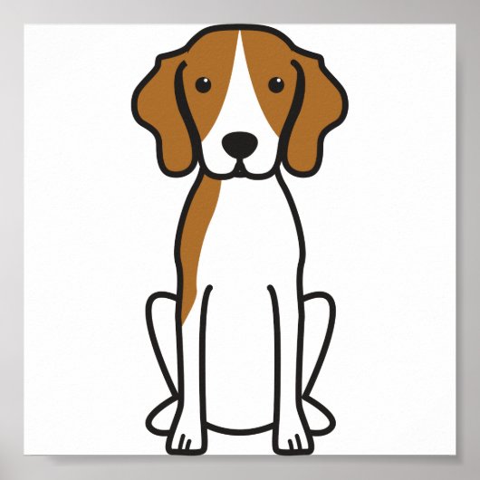 Treeing Walker Conhound Dog Cartoon ポスター (正面)