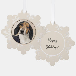 Treeing Walker Conhound's 絵画 -オリジナルアート オーナメントカード