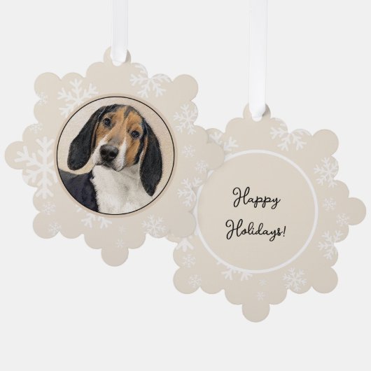 Treeing Walker Conhound's 絵画 -オリジナルアート オーナメントカード (正面/裏面)