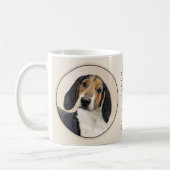Treeing Walker Conhound's 絵画 -オリジナルアート コーヒーマグカップ (左)