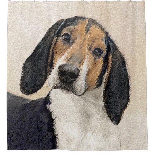 Treeing Walker Conhound's 絵画 -オリジナルアート シャワーカーテン (正面)