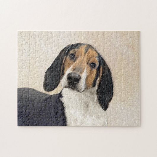 Treeing Walker Conhound's 絵画 -オリジナルアート ジグソーパズル (横)