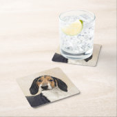 Treeing Walker Conhound's 絵画 -オリジナルアート スクエアペーパーコースター (インサイチュ)