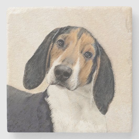 Treeing Walker Conhound's 絵画 -オリジナルアート ストーンコースター (正面)