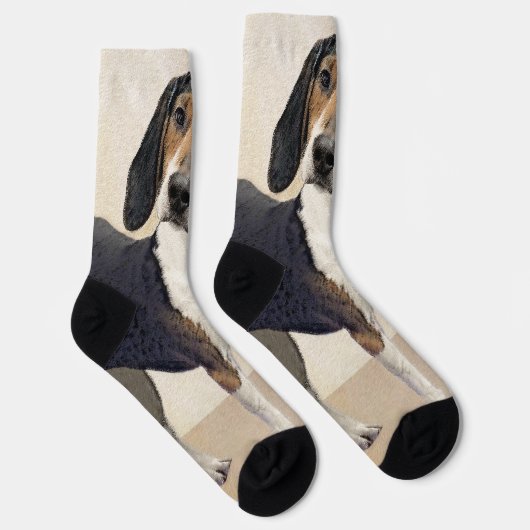 Treeing Walker Conhound's 絵画 -オリジナルアート ソックス (右)