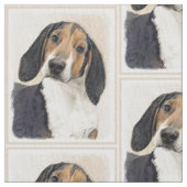 Treeing Walker Conhound's 絵画 -オリジナルアート ファブリック (クローズアップ)