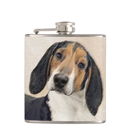 Treeing Walker Conhound's 絵画 -オリジナルアート フラスク (正面)