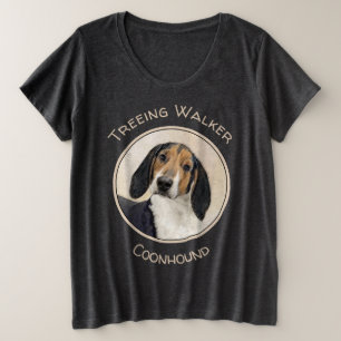 Treeing Walker Conhound's 絵画 -オリジナルアート プラスサイズTシャツ