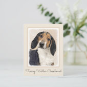 Treeing Walker Conhound's 絵画 -オリジナルアート ポストカード (スタンド正面)