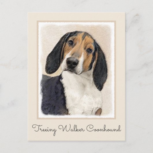 Treeing Walker Conhound's 絵画 -オリジナルアート ポストカード (正面)