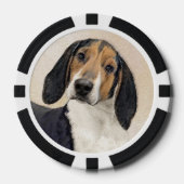 Treeing Walker Conhound's 絵画 -オリジナルアート ポーカーチップ (正面)