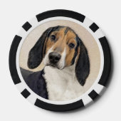 Treeing Walker Conhound's 絵画 -オリジナルアート ポーカーチップ (裏面)