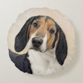 Treeing Walker Conhound's 絵画 -オリジナルアート ラウンドクッション (正面)