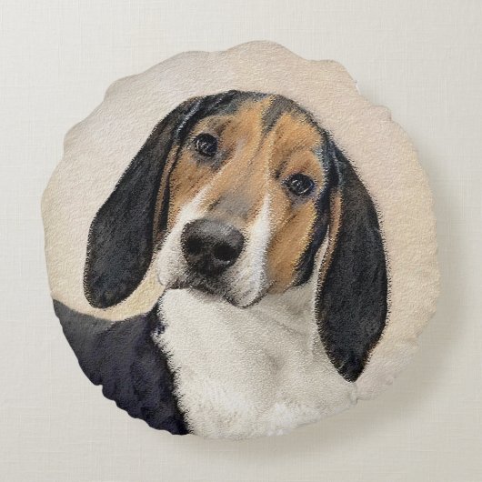 Treeing Walker Conhound's 絵画 -オリジナルアート ラウンドクッション (裏面)