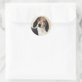 Treeing Walker Conhound's 絵画 -オリジナルアート ラウンドシール (バッグ)