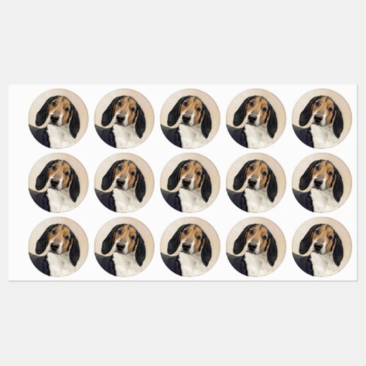 Treeing Walker Conhound's 絵画 -オリジナルアート ラベル (シート)
